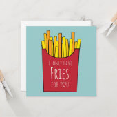 Ich habe nur Pommes frites für dich Karte (Vorderseite/Rückseite Beispiel)