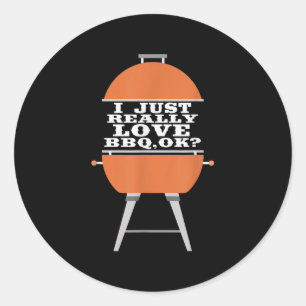 Ich habe nur wirklich Liebe Grillen Barbecue Grill Runder Aufkleber