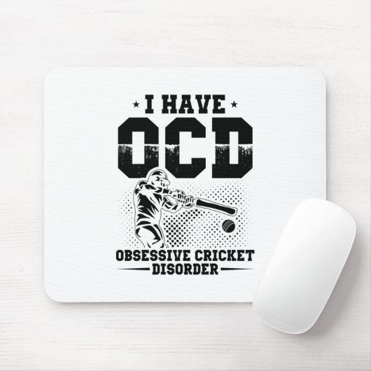 Ich habe OCD | Cricket Player Geschenkidee Mousepad (Mit Mouse)