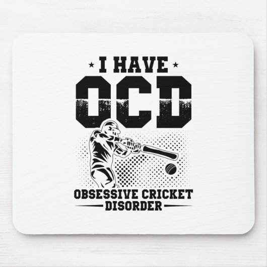 Ich habe OCD | Cricket Player Geschenkidee Mousepad (Vorne)