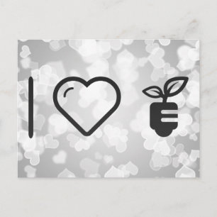 Ich habe ökologische Pflanze im Herzen Postkarte