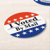 Ich habe per Post abgestimmt Runder Pappuntersetzer (Angewinkelt)