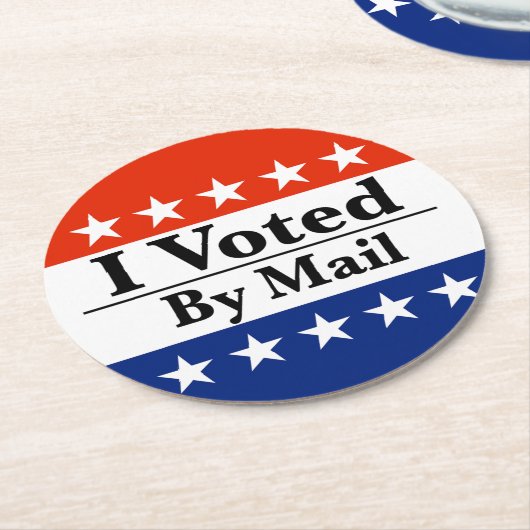 Ich habe per Post abgestimmt Runder Pappuntersetzer (Angewinkelt)