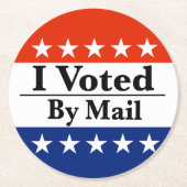 Ich habe per Post abgestimmt Runder Pappuntersetzer (Vorderseite)