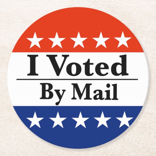 Ich habe per Post abgestimmt Runder Pappuntersetzer (Vorderseite)