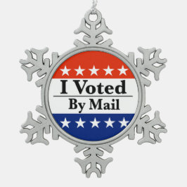 Ich habe per Post abgestimmt Schneeflocken Zinn-Ornament