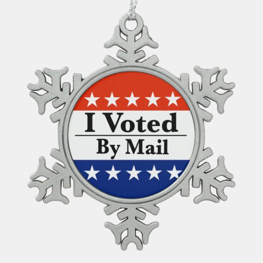 Ich habe per Post abgestimmt Schneeflocken Zinn-Ornament (Vorderseite)