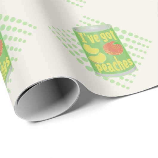 Ich habe Pfirsiche got Geschenkpapier (Rolleneckpunkt)