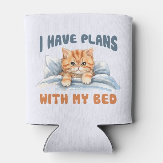 Ich habe Pläne mit meinem Bett - Cosy Orange Cat Dosenkühler (Rückseite)