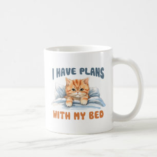 Ich habe Pläne mit meinem Bett - Cosy Orange Cat Kaffeetasse