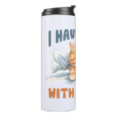 Ich habe Pläne mit meinem Bett - Cosy Orange Cat Thermosbecher (Nach links gedreht)