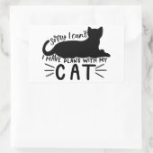 Ich habe Pläne mit meiner Katze Rechteckiger Aufkleber (Tasche)