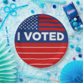 Ich habe politisch mit Rot-Weiß und Blau abgestimm Pappteller (Party)