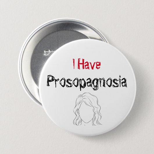 Ich habe Prosopagnosie Button (Vorne & Hinten)