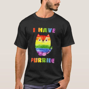 Ich habe Purride Watercolor Rainbow Cat Lgbtq Prid T-Shirt