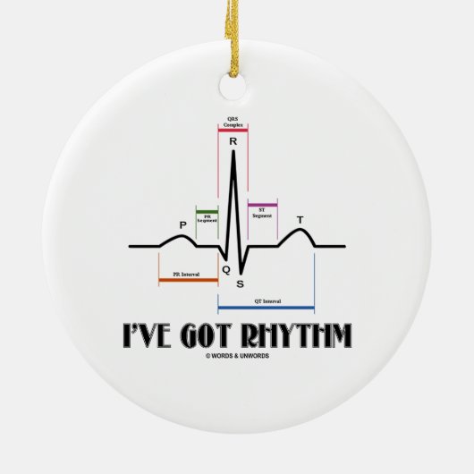 Ich habe Rhythm Got (EKG/EKG Heartbeat) Keramikornament (Hinten)