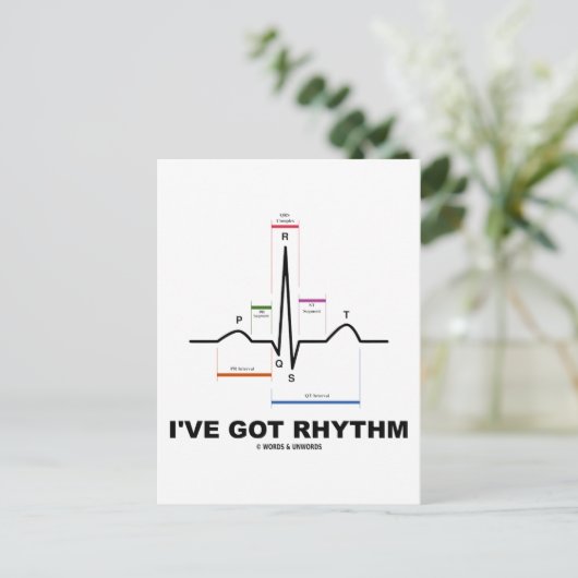 Ich habe Rhythm Got (EKG - EKG Herzschlag) Postkarte (Stehend Vorderseite)
