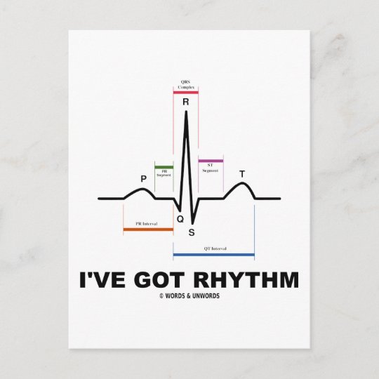 Ich Habe Rhythm Got Ekg Ekg Herzschlag Postkarte Zazzle De