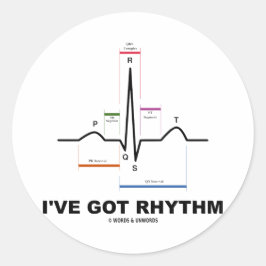 Ich habe Rhythm Got (EKG - EKG Herzschlag) Runder Aufkleber