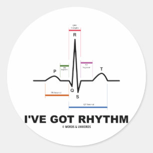 Ich habe Rhythm Got (EKG - EKG Herzschlag) Runder Aufkleber