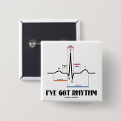 Ich habe Rhythm Got (EKG/EKG - Oldgate Lane Kontur Button (Vorne & Hinten)