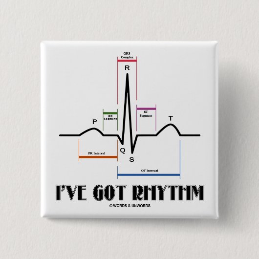 Ich habe Rhythm Got (EKG/EKG - Oldgate Lane Kontur Button (Vorderseite)