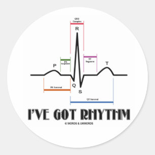 Ich habe Rhythm Got (EKG/EKG - Oldgate Lane Kontur Runder Aufkleber