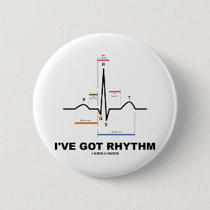 Ich habe Rhythmus (ECG - EKG Herz-Schlag) Button