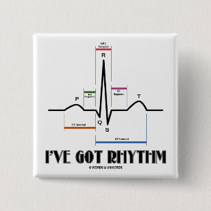 Ich habe Rhythmus (ECG/EKG - Oldgate Weg-Kontur) Button