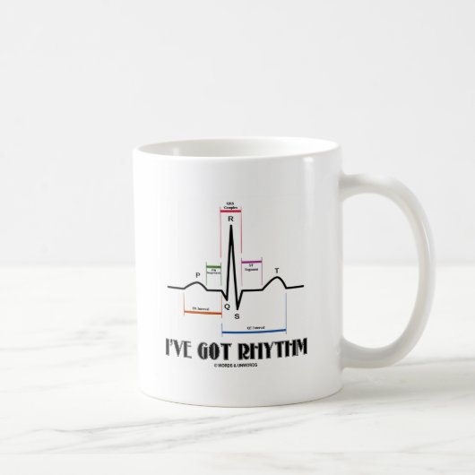 Ich habe Rhythmus (ECG/EKG - Oldgate Weg-Kontur) Kaffeetasse (Rechts)