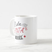 Ich habe Santas Kekse gegessen Lustiges Weihnachte Kaffeetasse (Vorderseite Links)