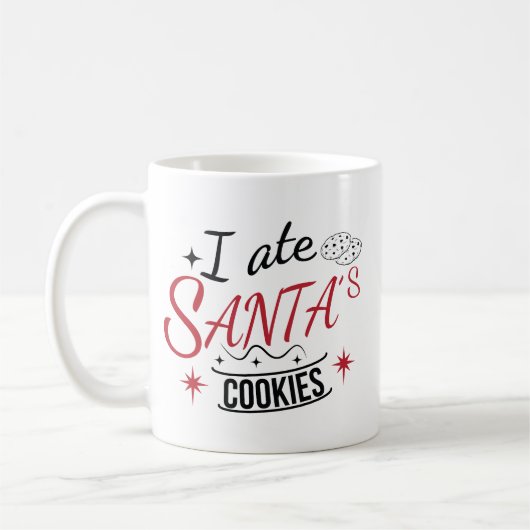 Ich habe Santas Kekse gegessen Lustiges Weihnachte Kaffeetasse (Links)