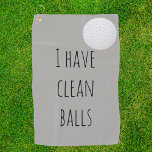 Ich habe saubere Balls zu Guss Spaß Golfhandtuch<br><div class="desc">This design was created though digital art. It may be personalized in the area provide or customizing by choosing the click to customize further option and changing the name, initials or words. You may also change the text color and style or delete the text for an image only design. Kontakt...</div>
