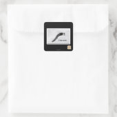 Ich habe Schnee. Quadratischer Aufkleber (Tasche)