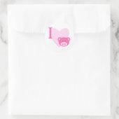 Ich habe Schweine-Aufkleber im Herzen Runder Aufkleber (Tasche)