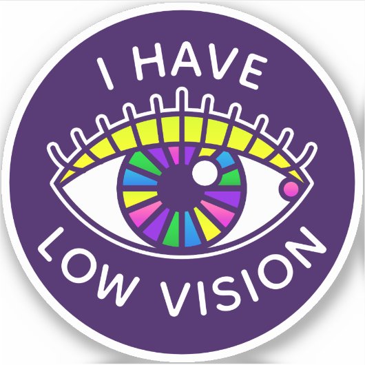 Ich habe Sehstörungen Blindes Augapfel Aufkleber (Vorderseite)