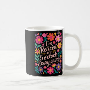 Ich habe seine 5 Ouhr überall geerbt, Boho Floral  Kaffeetasse