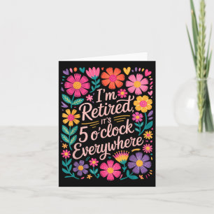 Ich habe seine 5 Ouhr überall geerbt, Boho Floral  Karte