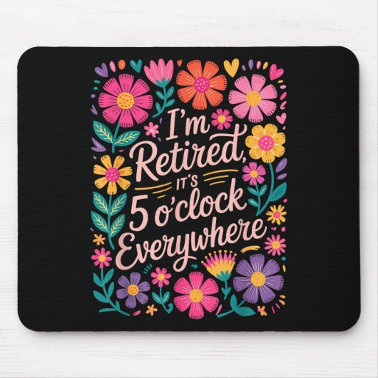 Ich habe seine 5 Ouhr überall geerbt, Boho Floral Mousepad (Vorne)