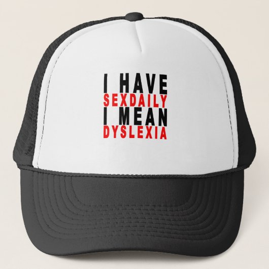 ich habe sexdaily mich gemeine Dyslexie-T-Shirts Truckerkappe (Vorderseite)