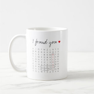 Ich habe Sie gefunden Word Search Game Foto Romant Kaffeetasse