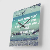 Ich habe Sie gemacht; Ich trage Sie Bibel-Vers Quadratische Wanduhr (Winkel)