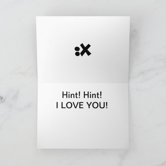 Ich habe Sie in Morse Code mit Lipstick-Druckkarte Karte (Innenseite)