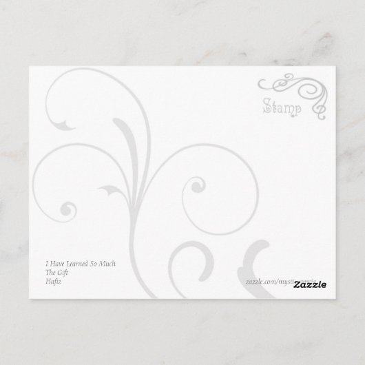 Ich habe so viel von Gottes Gedicht von Hafiz gele Postkarte (Rückseite)