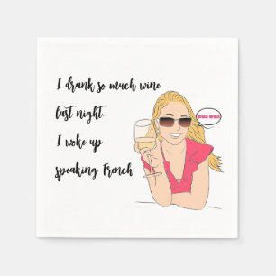 "Ich habe so viel Wein getrunken - Funny Cocktail  Serviette