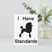 Ich habe Standards (Poodle) Postkarte (Stehend Vorderseite)