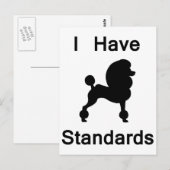 Ich habe Standards (Poodle) Postkarte (Vorne/Hinten)