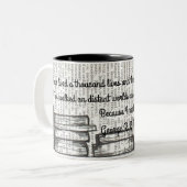 Ich habe tausend Leben gelebt Zweifarbige Tasse (Vorderseite Links)