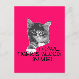 Ich habe Tigerblut in Schwarz-Weiß Postkarte
