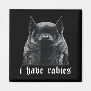 Ich habe Tollwut Fledermaus Vintage süße Fledermau Magnet